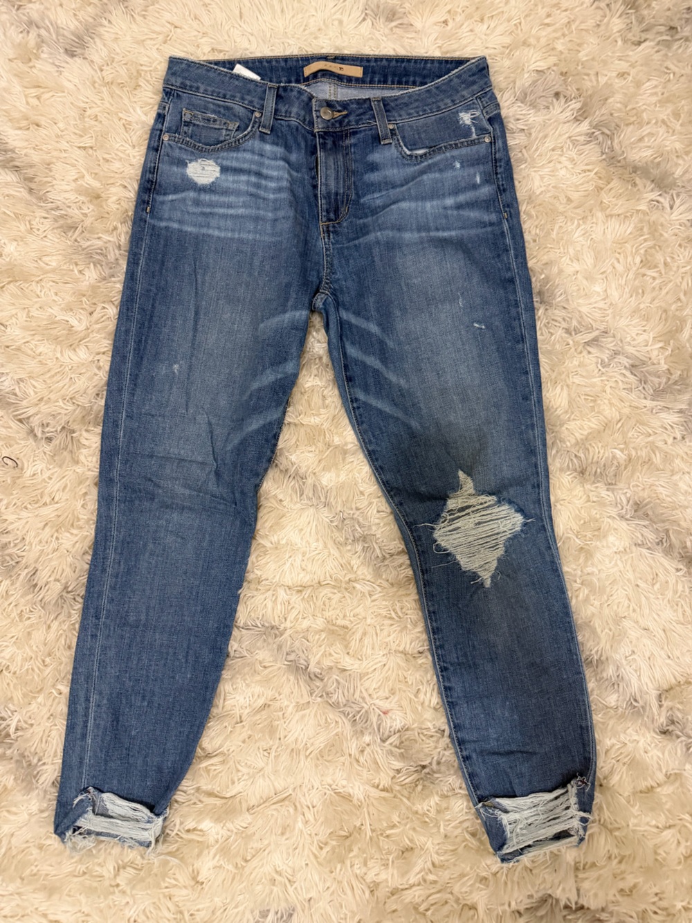 Joe's Jeans Medium Blue Distressed Skinny Jeans